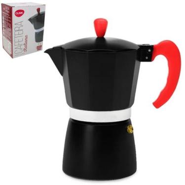 Imagem de Cafeteira Italiana De Aluminio Preto Para 6 Xicaras - Clink