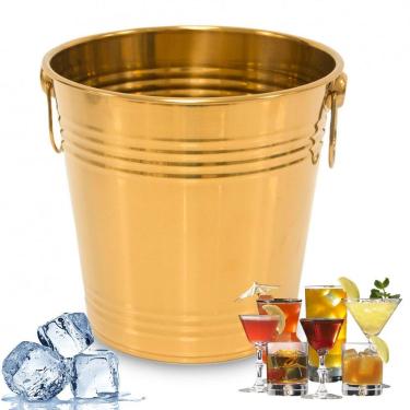 Imagem de Balde de Gelo Inox 4,5 Litros Bebida Festa Confraternizaçao Aniversario Evento Reuniao Comemoraçao Lazer