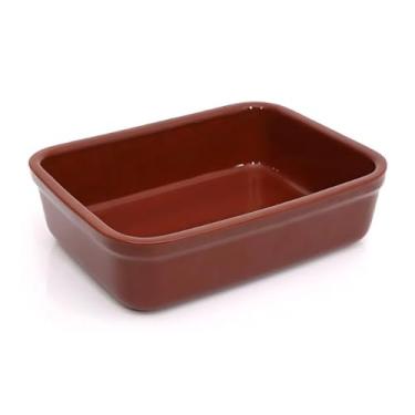 Imagem de Jogo de 03 Travessas Cerâmica para Servir ou Forno de Barro (Terracota, Retangular 1.8L)