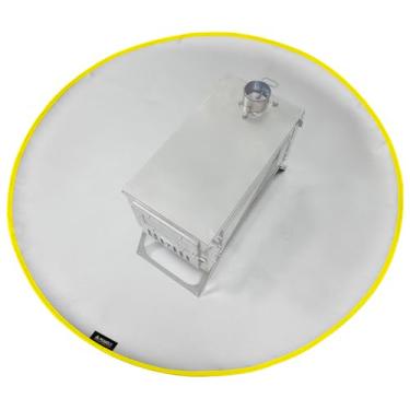 Imagem de POMOLY Tapete de fogueira redondo à prova de fogo, tapete de brasa portátil, ótimo para base de fogueira, lareira de pátio para queima de madeira ao ar livre, piso de madeira, grama, acampamento