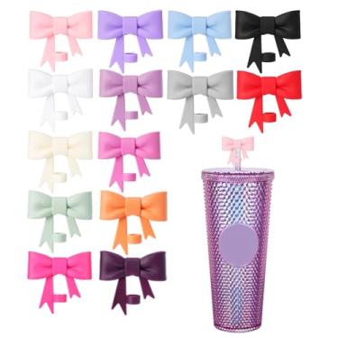 Imagem de Oddyami Cobertura de canudo de laço rosa de 8 mm compatível com copo, tampas de cobertura de canudo reutilizáveis de silicone para copos, lindos canudos coloridos, tampões protetores de plugues