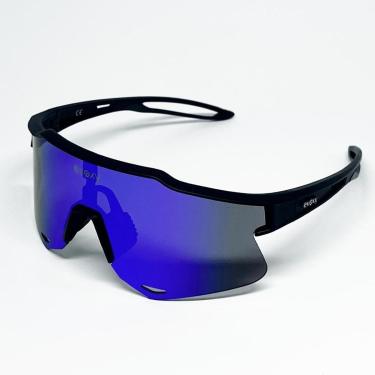 Imagem de Óculos de Sol Ciclismo Corrida Beach Tennis EVOXY Raizon Full Masculino Feminino Preto Lentes Azuis-Unissex
