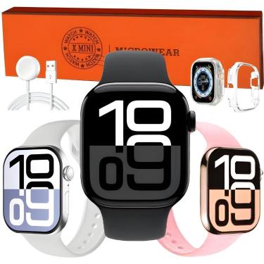 Imagem de Relógio Smart Watch W10 Mini Tela Amoled 42mm Feminino Unissex Recebe Notificaçoes Troca Pulseira-Unissex