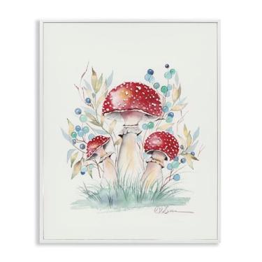 Imagem de Stupell Industries Toadstool Mushroom Trio White Framed Giclee Art, design por Cady Driver, 14 x 11
