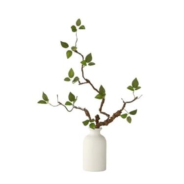 Imagem de Flores artificiais Plantas verdes em vasos Sala de estar Simulação decorativa Arranjo flores Vaso cerâmica