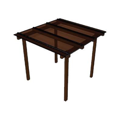 Imagem de Kit Policarbonato Bronze 6mm 2,00m X 2,00m - Perfis Naturais