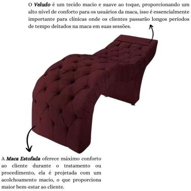 Imagem de Maca Estofada Estética Cílios Salão Spa Veludo Adriana Bordô
