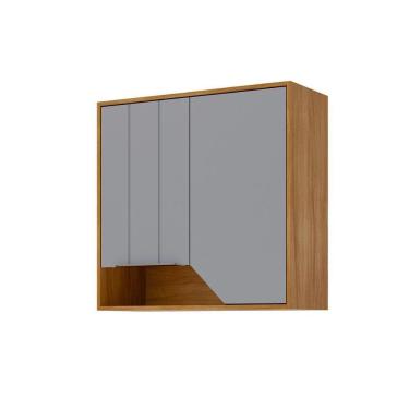 Imagem de Armário Aéreo P- Cozinha Celeste C- 2 Portas 80cm Cinamomo-platina - Mgm