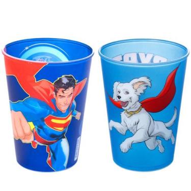 Imagem de 2 Copos 320ml Super Homem Plasútil Infantil para Suco e Água