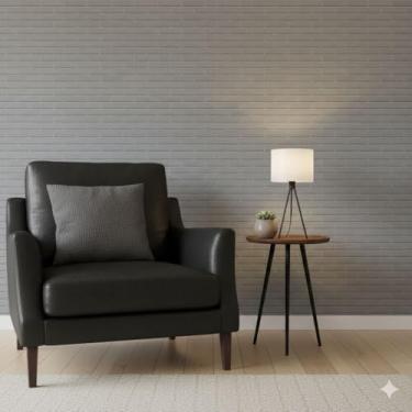 Imagem de Papel de Parede PREMIUM Autoadesivo 5 metros = 1 Rolo de 5m X 45cm Tijolinho Cinza Cozinha, Sala, Quarto