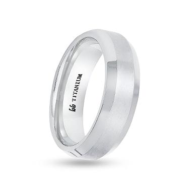 Imagem de Boston Bay Diamonds Aliança de casamento masculina de titânio prata unissex ajuste confortável ou anel moderno - 6 mm e 7 mm - escolha de estilo, Metal, não conhecido