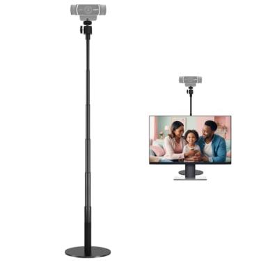 Imagem de JUBOR Suporte de webcam para mesa, suporte de webcam de 72 cm com rosca de 0,6 cm, suporte de webcam ajustável em altura e ângulo para Logitech C922 C930e C920S C615 C960 C920x BRIO NexiGo N60 e