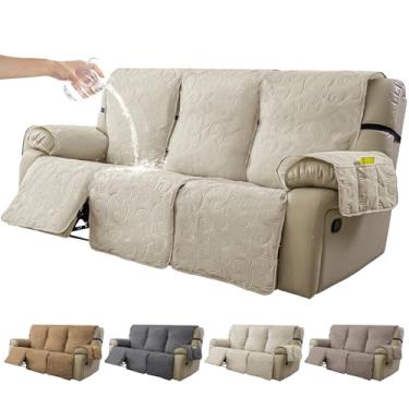 Imagem de YUEANG Capas de sofá reclináveis 100% à prova d'água, 3 lugares, 6 peças, antiderrapante, para 3 assentos, capas de sofá reclináveis para sala de estar, para animais de estimação, protetor infantil