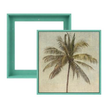 Imagem de FOLKOR Moldura de tela para pinturas a óleo de 25 x 25 cm, pacote com 2 molduras flutuantes completas de 2,3 cm de profundidade para paisagem, sala de estar, lareira, exibição horizontal ou vertical