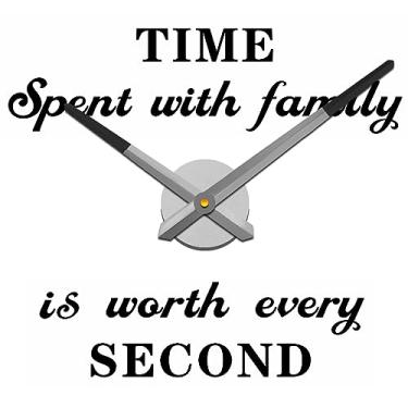 Imagem de VANGOLD Relógio de parede grande, ponteiros, 3D, faça você mesmo, agulhas com mecanismo de relógio e adesivo de parede para decoração de parede de casa, sala de estar, escritório (prata)