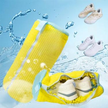 Imagem de Bolsa para máquina de lavar sapatos com zíper YKK, 2 peças de saco de limpeza reutilizável para lavadora e secadora (serve para homens/mulheres/crianças)
