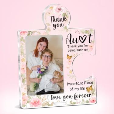 Imagem de Moldura feminina para presente de tia, presente de aniversário de sobrinha, dia das mães, aniversário, Natal, acrílico, para exibição de mesa, molduras, escritório, quarto, mesa, decoração