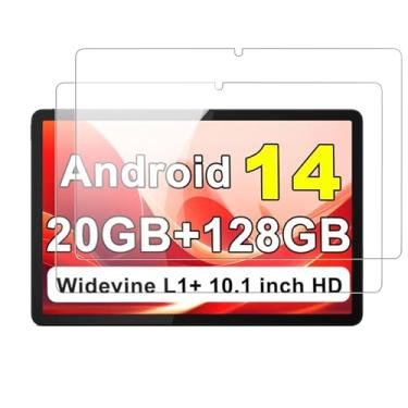 Imagem de KONXISA Pacote com 2 protetores de tela para tablet UJJ U6 de 10,1 polegadas, protetor de tela para tablet de vidro temperado, 9 durezas, película protetora transparente HD antiarranhões e sem bolhas