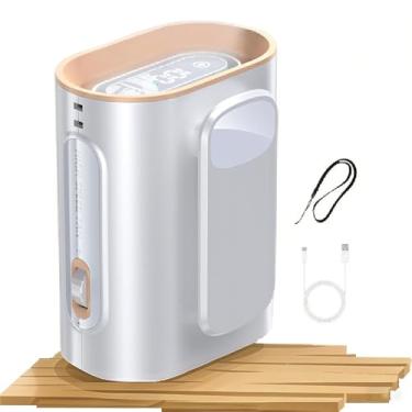 Imagem de Ventilador de mesa 100 velocidades de mini ventiladores portáteis ajustáveis com visor LED e lanterna para caminhadas na área externa (branco)