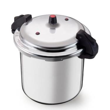 Imagem de Panela de Pressão Profissional, Alumínio, 20 Litros, Fechamento Externo, Cor Prata, Tampa com Válvula de Segurança