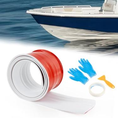 Imagem de PSLER Protetor de quilha para barco de fibra de vidro, placa de proteção de quilha marinha para caiaque, protetor de casco de quilha, protetor autoadesivo para casco de barco para suportar rochas