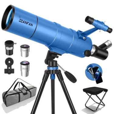Imagem de Dianfan Telescópio, abertura de 90 mm 550 mm - telescópio astronômico para adultos de alta potência, telescópios portáteis, totalmente multirevestidos, alta transmissão com tripé, adaptador de
