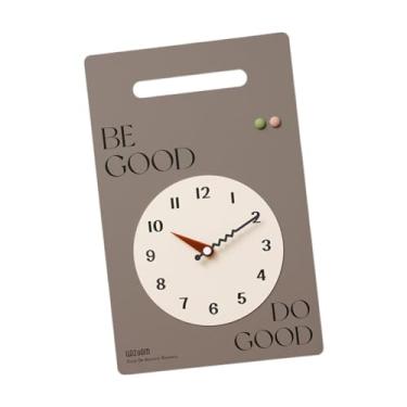 Imagem de Bothyi Relógio de parede criativo, relógio decorativo, decoração silenciosa, ornamento de parede, relógio de parede moderno para quarto, entrada, escritório, MARROM