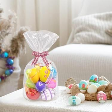 Imagem de Sacos de celofane de fundo plano - 100 peças, 18 x 30 x 30 cm sacos de guloseimas transparentes para violoncelo para biscoitos