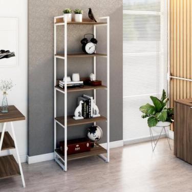 Imagem de Estante Kuadra 60X40X187cm C/05 Prateleiras Estrutura Branca - Compace