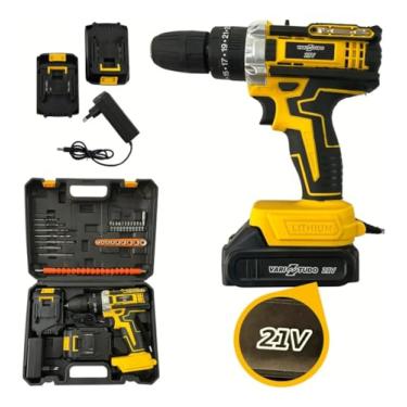 Imagem de Parafusadeira Furadeira Elétrica À Bateria 21v Preto/amarelo Preto E Amarelo 21v 50/60hz