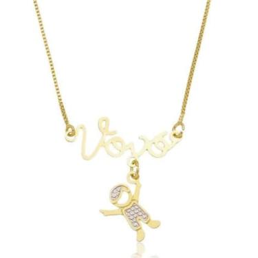 Imagem de Colar Vovó com Netinhos Folheado a Ouro Premium Joia Significativa para Avós Presente Aniversário Dia das Avós dia das Mães De 1 a 5 Netinhos (1 neto)