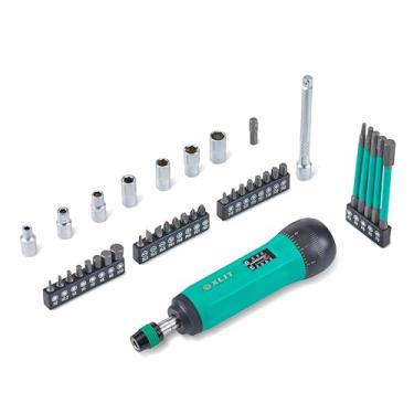 Imagem de XLIT Conjunto de chaves de fenda de torque ajustável de 39 peças com liberação rápida – 10 a 70 libras, chave multibits (Hex, Slotted, Phillips, Torx), soquetes, barra de extensão - Kit de ferramentas