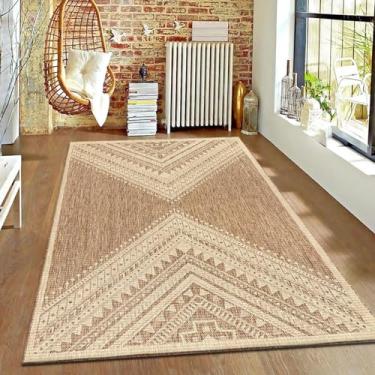 Imagem de Tapete de pátio para jardim exterior, tapete de campismo dobrável portátil resistente a raios UV antiderrapante tapete exterior terraço muito resistente para Caravana, varanda, alpendre H 140 x 200 cm