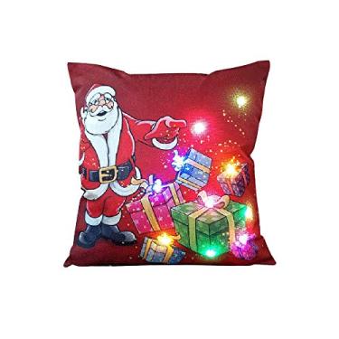 Imagem de Cobertor de Almofada com Luz LED Linho Merry Decorativo para Sofá Carro Capa Fecho Zipper Decoração Janela Cama e Lado