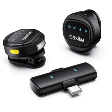 Imagem de Kit com 2 Microfones de Lapela Sem Fio USB-C, Cancelamento de Ruído, 25m de Alcance, Clipe Magnético, Plug & Play para Celular Android, Tablet e PC