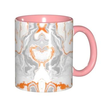 Imagem de Zeraoke Caneca de café criativa com textura de mármore com estampa de respingos de cobre, personalizada, presente para a família, tamanho de 325 ml, unissex