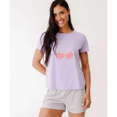 Imagem de Pijama Feminino Estampado Marisa Roxo-44018, Roxo, P