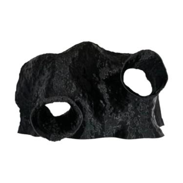 Imagem de MotiveTech Abrigo em caverna para aquário, abrigo para aquário, suprimentos para lago de peixes betta, esconderijo para descanso e brincadeiras em aquários, Preto