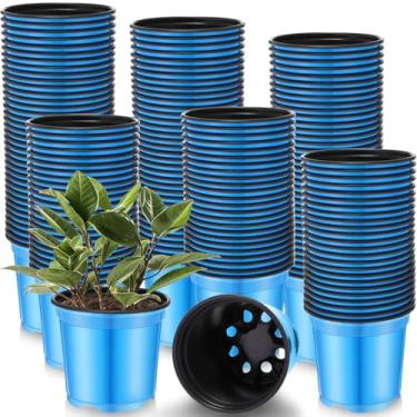 Imagem de Havawish 150 peças vasos de plástico para berçário de 10 cm, vasos iniciais de mudas com orifícios de drenagem, engrossar, plantadores de flores, sementes, começando em ambientes internos e externos