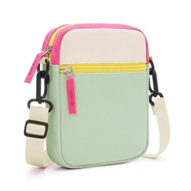 Imagem de sveter Bolsa infantil para meninas, bolsa tiracolo colorblock para crianças de 8 a 10 anos, 10 a 12 anos, Verde e bege
