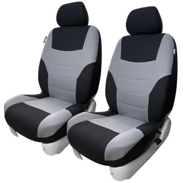 Imagem de Champlus Capas de assento de carro, 2 capas de assento dianteiras de malha respirável e durável, ajuste universal para carros sedãs automotivos, SUVs, caminhões, mini vans, compatível com airbag