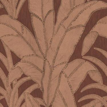 Imagem de Papel de Parede Adesivo Folhagem Marrom Terracota Decoração Moderna Qu