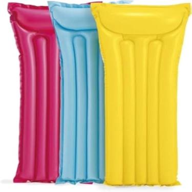 Imagem de Colchao inflavel flutuante para agua e piscina, colorido e grande, leve, 69cm, macio