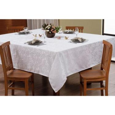 Imagem de Toalha de Mesa Jacquard Adamascado 2,50mx1,40m 8 lugares Luxo - Rafalo