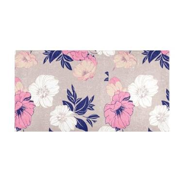 Imagem de Burbuja Tapete de corrida vintage flores de pelúcia antiderrapante tapete de cozinha suporte de borracha para corredor, quarto, sala de estar, decoração de entrada, lavável na máquina, 51 x 99 cm