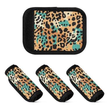 Imagem de Qilmy Embalagem com 2 identificadores de bagagem com estampa de leopardo e alça confortável para carrinho de bebê, mala de viagem, acessórios de viagem71