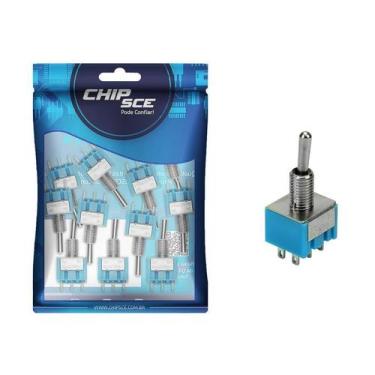 Imagem de 10X Chave Alavanca 6 Polos On/On Mts-202 (Kit Com 10 Peças) - Chipsce