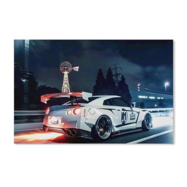 Imagem de HouLaiZhe Esportes Japoneses Jdm R34 Carro Spitfire Posters Tela Estética Sala Decoração de Parede Impressões Galeria Sala Decoração de Parede para Quarto Sala de Estar Escritório 11 x 17 polegadas