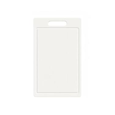 Imagem de Tabua De Corte Canaleta Pegador 50x30 6MM Polietileno Carnes Legumes Verduras(BRANCA)