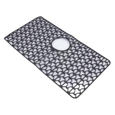 Imagem de Ymiko Tapete de Pia de Silicone para Pratos, Protetor de Balcão de Cozinha à Prova d'água Antiderrapante, Tapete Utilitário Resistente a Arranhões e Reutilizável para Uso Doméstico (Preto)